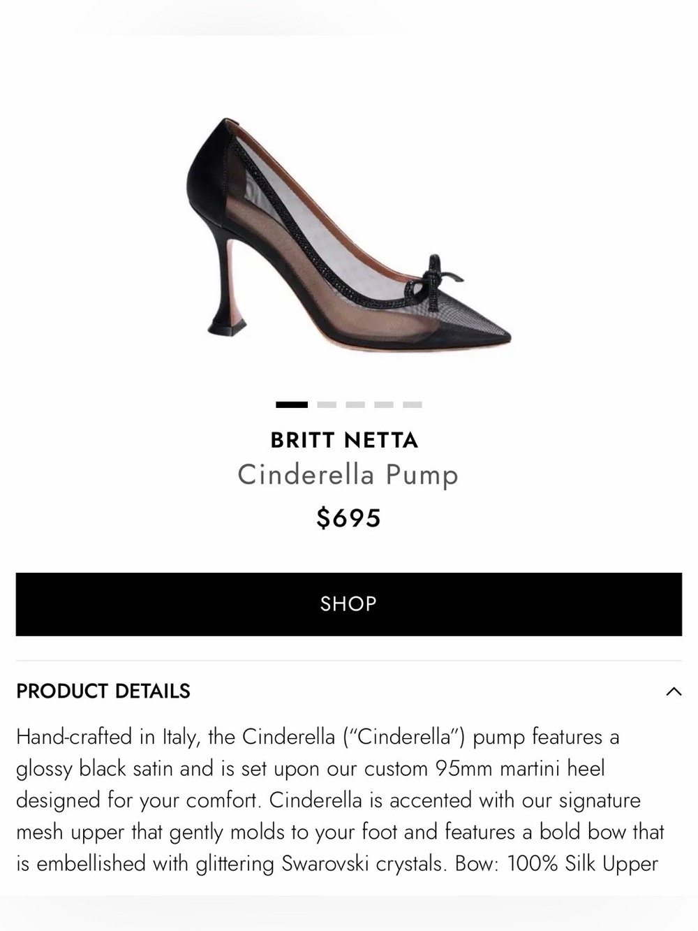 Britt Netta Cinderella Pump in Black